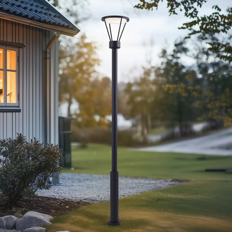 Lucande Elario Luminaire d'Extérieur LED Noir, 222 cm