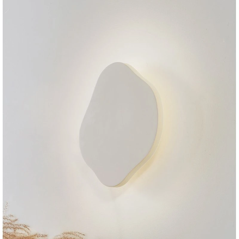 Lindby Nielson Applique Murale LED Beige en Plâtre - 30 cm