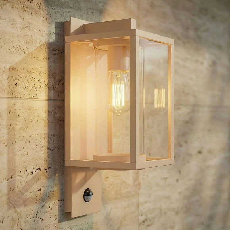 Lucande Ferda - Applique extérieure avec détecteur de mouvement, beige