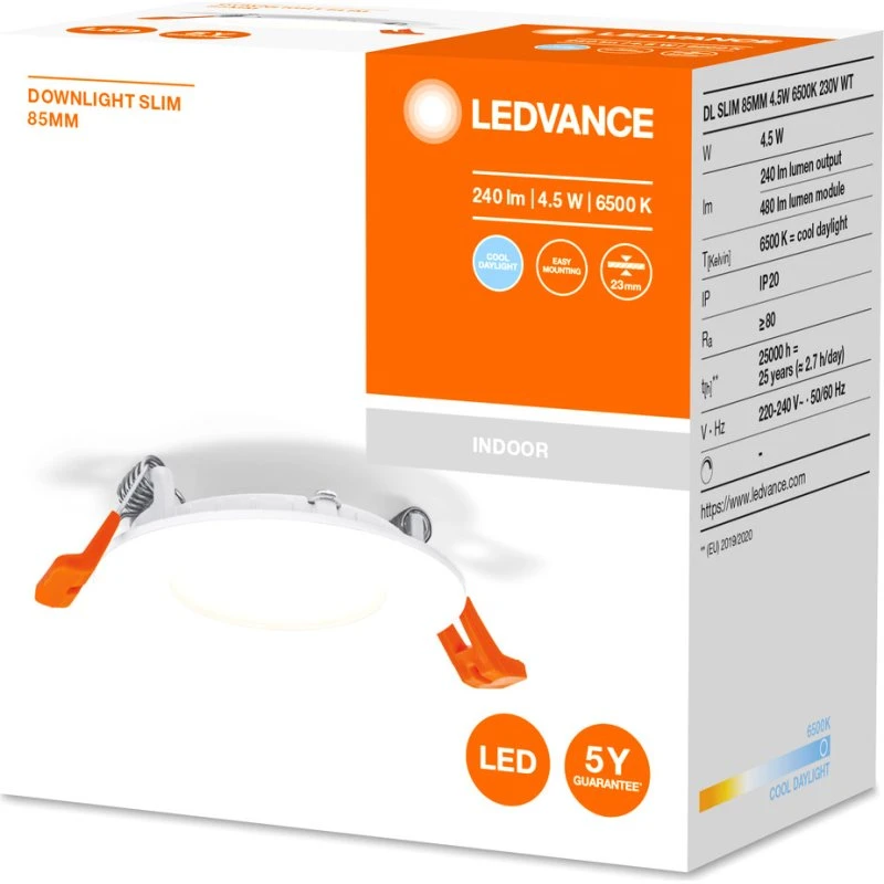 LEDVANCE Downlight Slim 4.5W Blanc 110° 85mm