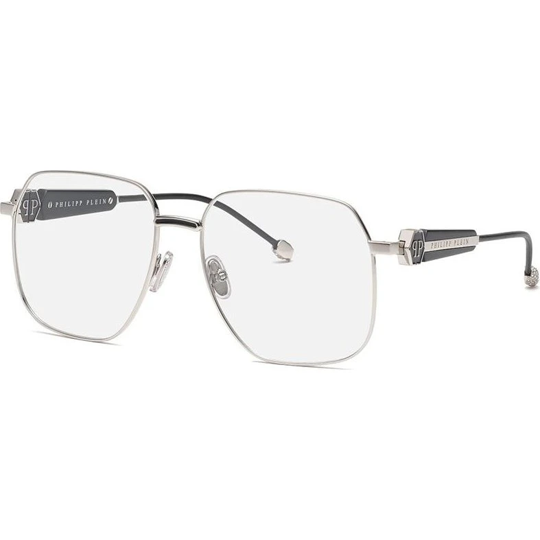 Philipp Plein Lunettes de Vue Plein Queen VPP126S Géométriques Argent