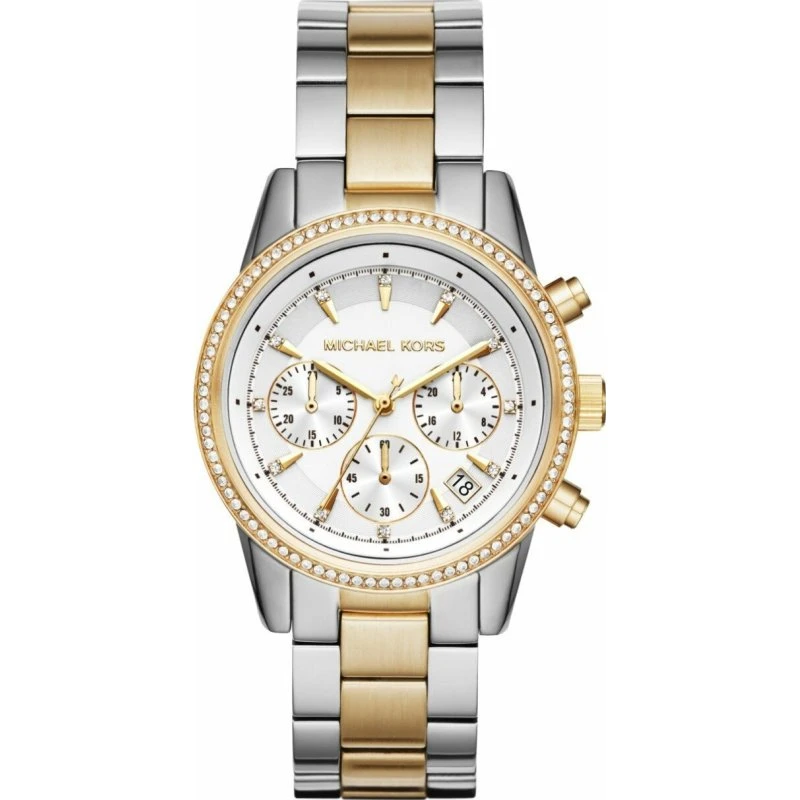 Michael Kors Ritz Chrono Bicolore Blanc MK6474