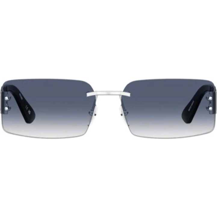 Moschino MOS169/S Lunettes de Soleil Rectangulaires Argentées et Bleues