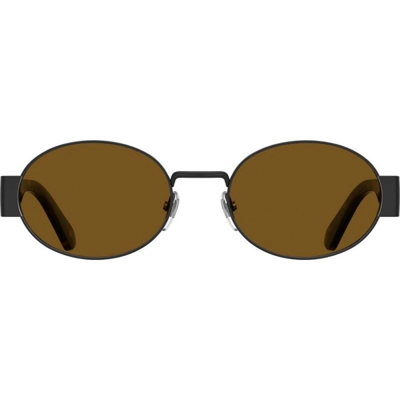 Moschino MOS185/S Lunettes de Soleil Ovales Noires et Marron