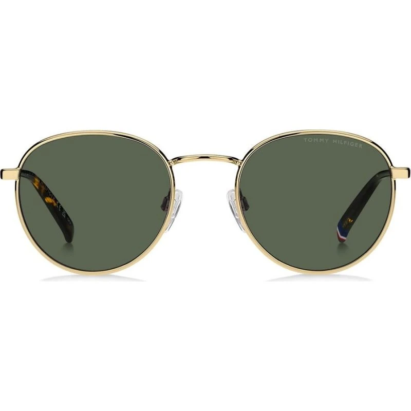 Tommy Hilfiger TH 2217/S Lunettes de Soleil Pantos Dorées et Vertes