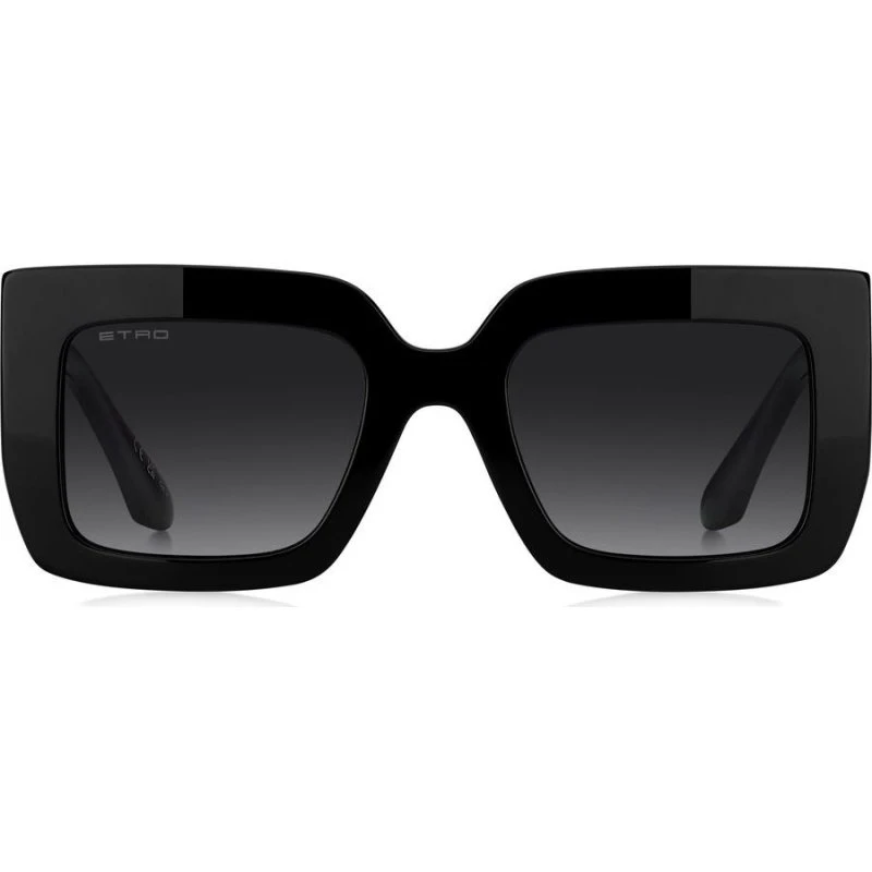 Etro 0108/S Lunettes de Soleil Rectangulaires pour Femme - Noir