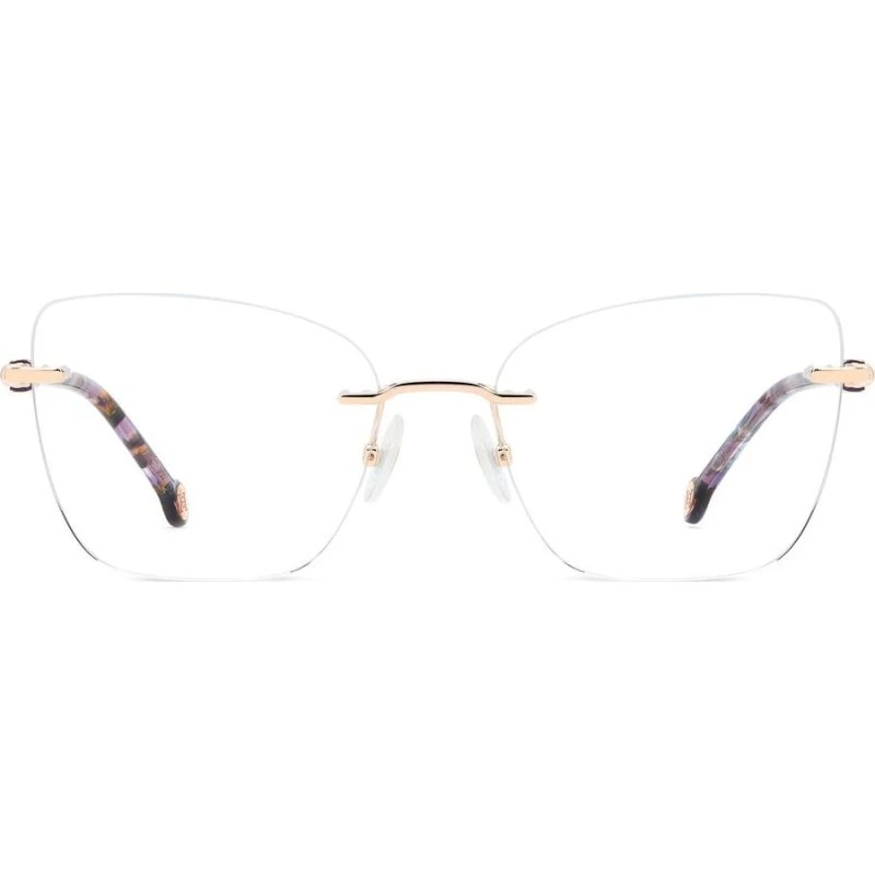 Carolina Herrera HER 0355 Lunettes de Vue Carrées en Acier Rose Doré