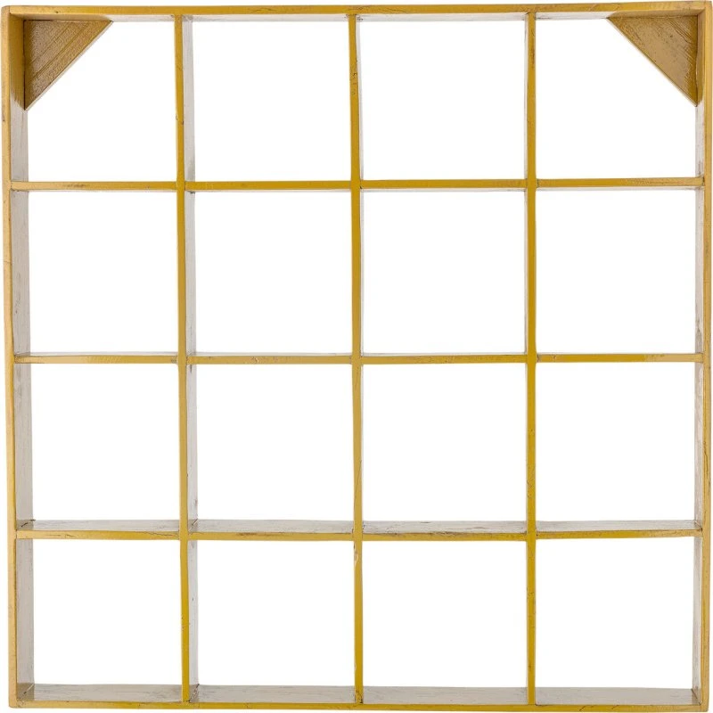 Bloomingville Étagère Bekka Jaune Bois Récupéré 70x70x10cm