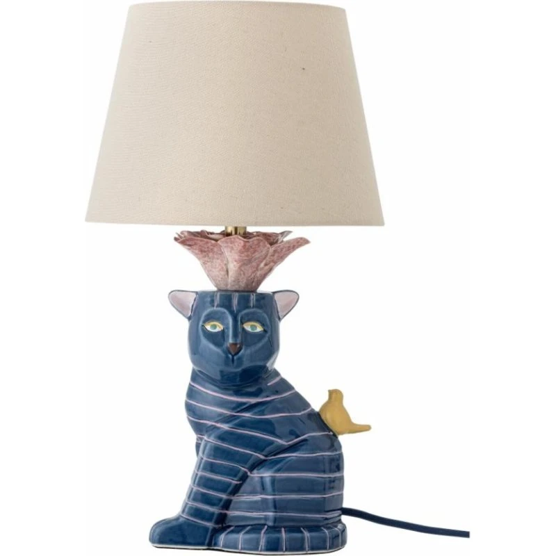 Bloomingville Lampe de table Eri bleue en grès