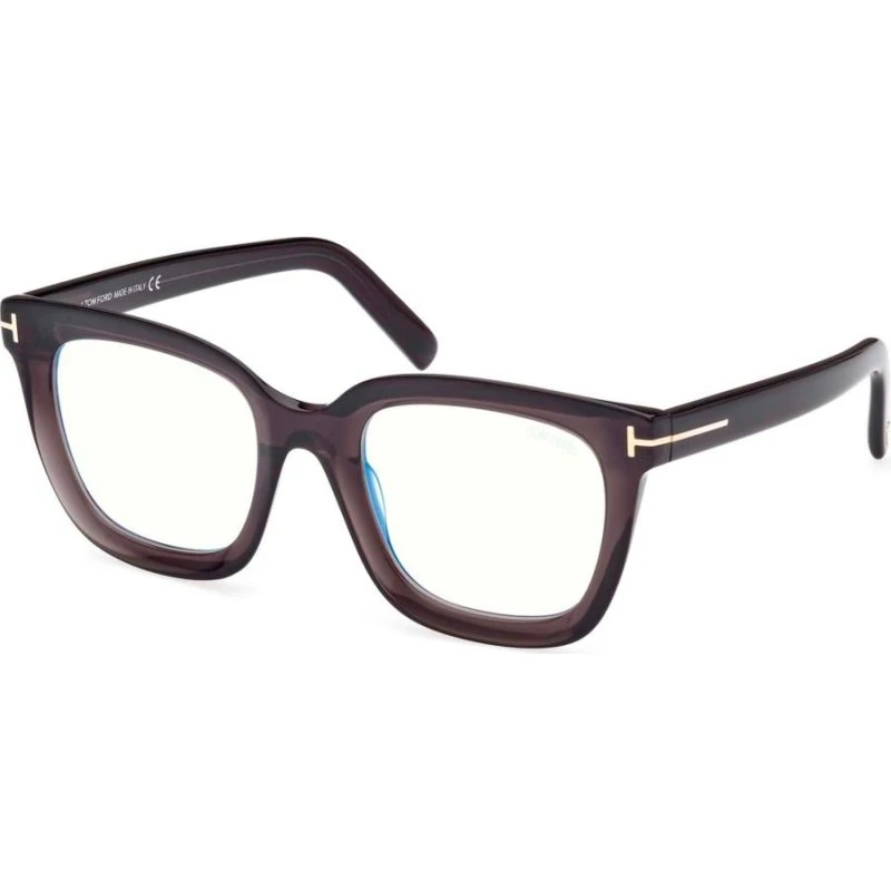 Tom Ford FT 5880-B Blue Block Lunettes de Vue Carrées Grises