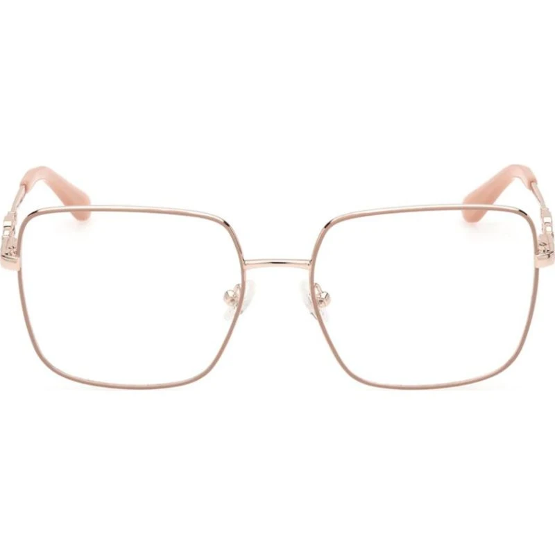 Guess GU2953 Lunettes de Vue Carrées en Métal Rose Doré