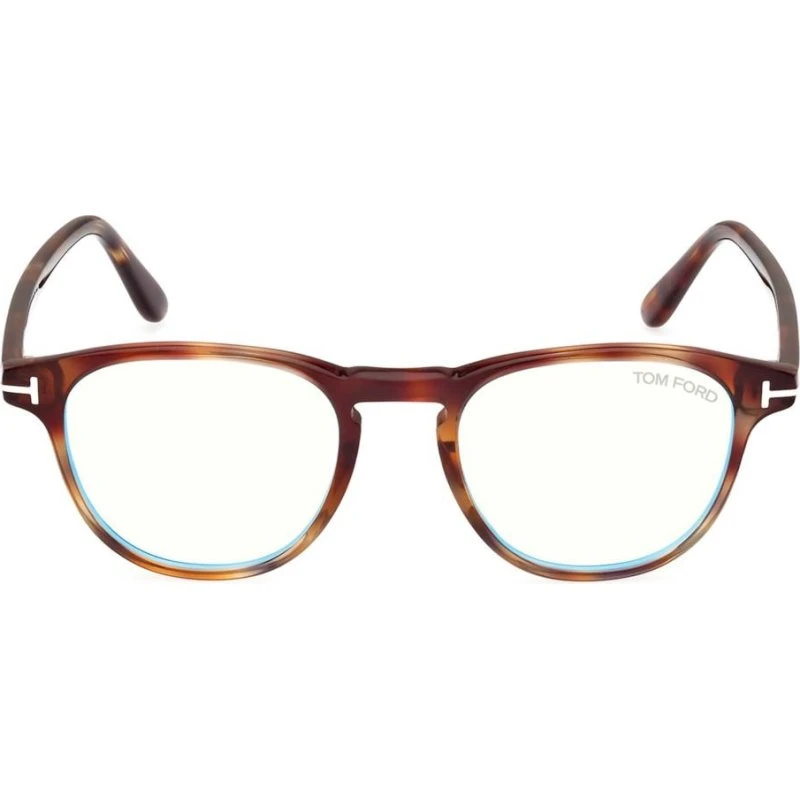 Tom Ford FT5899-B Blue Block Lunettes de Vue Homme Havane Carrées
