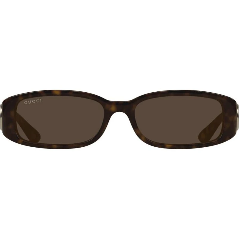 Gucci GG1661S Lunettes de Soleil Rectangulaires Havana Marron