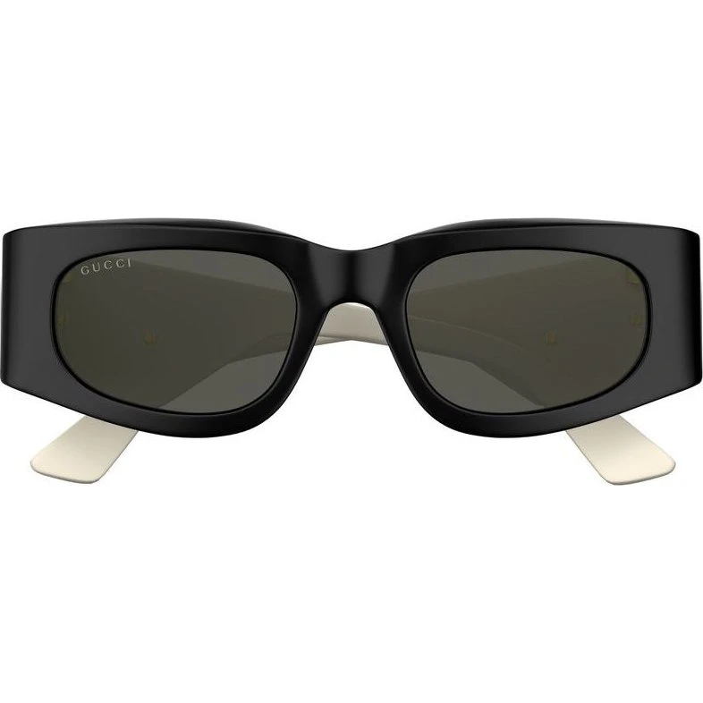 Gucci GG1664S Lunettes de Soleil Carrées Noires et Grises