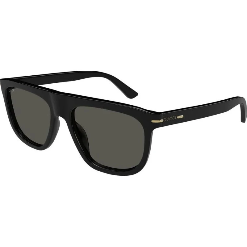 Gucci GG1726S Lunettes de Soleil Homme Géométriques Noires et Grises