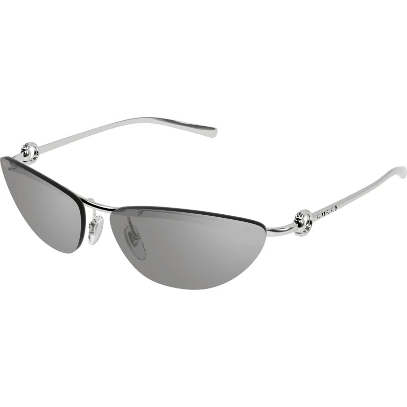 Gucci GG1701S Lunettes de Soleil Cat Eye Argentées