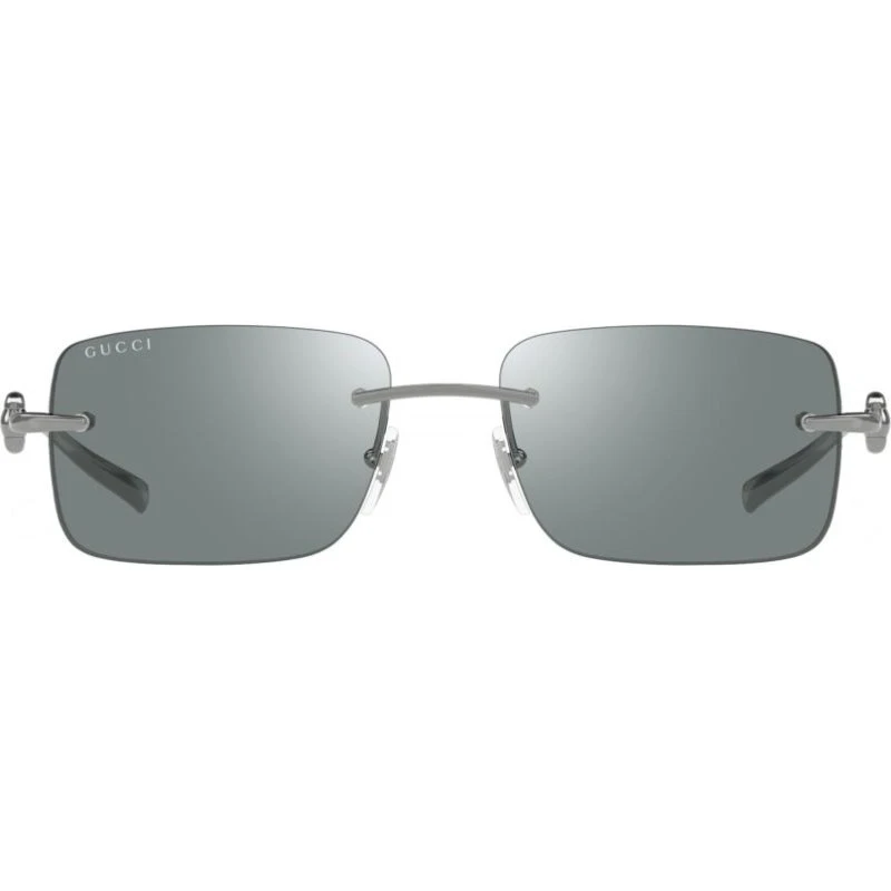 Gucci GG1703S Lunettes de Soleil Carrées Argentées pour Homme