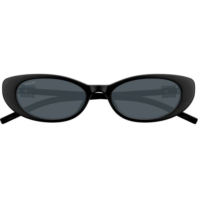 Gucci GG1680S Lunettes de Soleil Ovales Noires et Grises