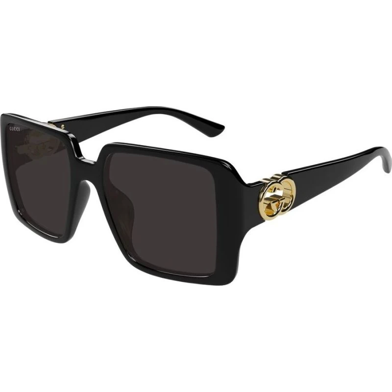 Gucci GG1692S Lunettes de Soleil Oversize Noir et Gris