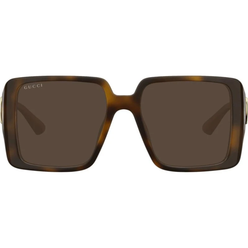 Gucci GG1692S Lunettes de Soleil Oversize Havane Marron 54mm