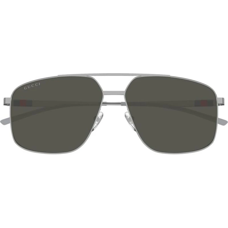 Gucci GG1676S Lunettes de Soleil Pilote Homme Argentées et Grises