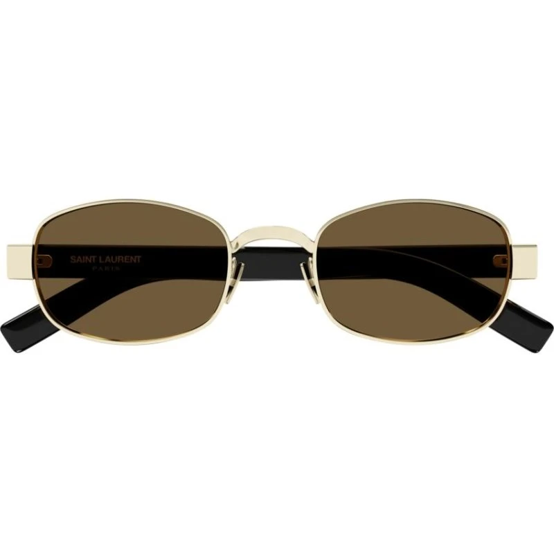 Saint Laurent SL 706 Lunettes de Soleil Rectangulaires Or et Marron