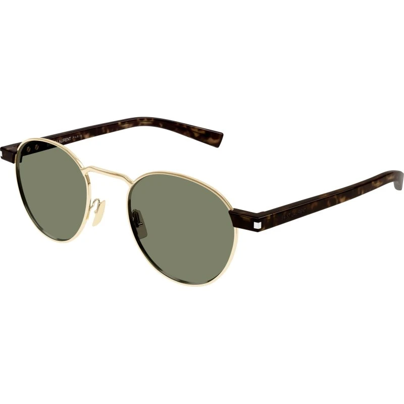 Saint Laurent SL 707 Lunettes de Soleil Rondes Dorées et Vertes