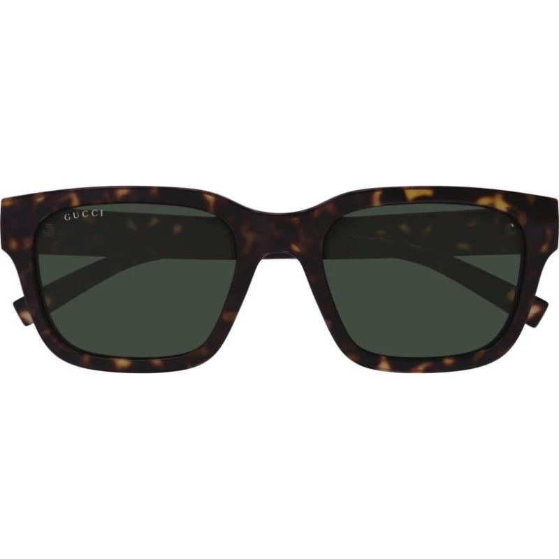 Gucci GG1857S Lunettes de Soleil Carrées Havane Vert 55mm