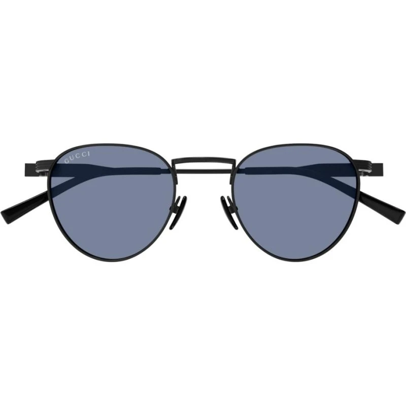 Gucci GG1875S Lunettes de Soleil Homme Rondes Noires et Bleues