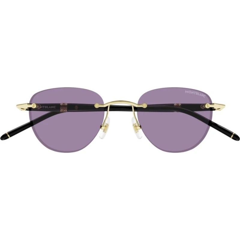 Montblanc MB0412S Lunettes de Soleil Rondes Or et Violet 48mm