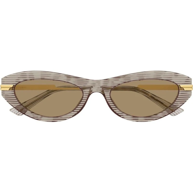 Bottega Veneta BV1368S Lunettes de Soleil Rondes Havane Marron