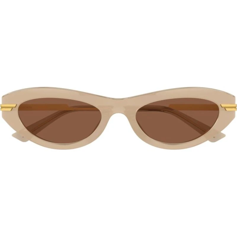 Bottega Veneta BV1368S Lunettes de Soleil Rondes Marron 53mm