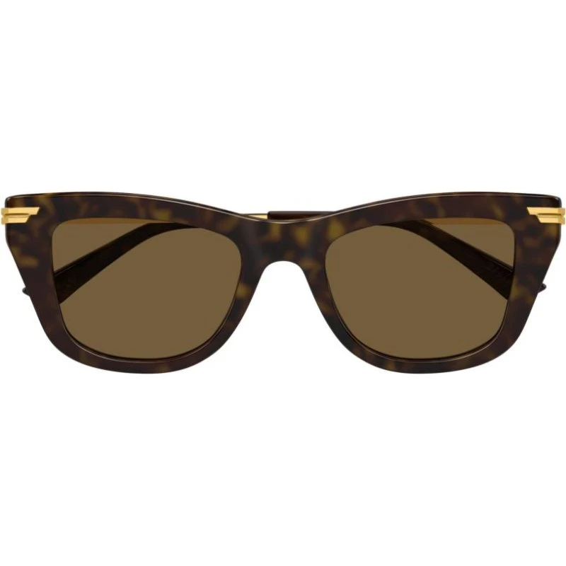 Bottega Veneta BV1369S Lunettes de Soleil Carrées Havane Marron