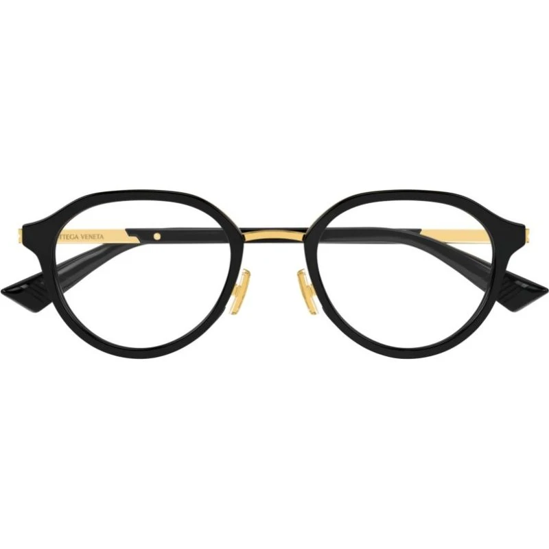 Bottega Veneta BV1375O Lunettes de Vue Rondes Noires pour Homme