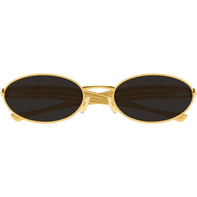 Bottega Veneta BV1386S Lunettes de Soleil Ovales Dorées et Grises