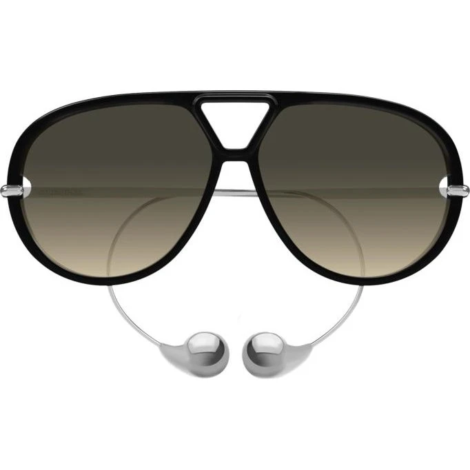 Bottega Veneta BV1273S Lunettes de Soleil Pilote Noir et Marron