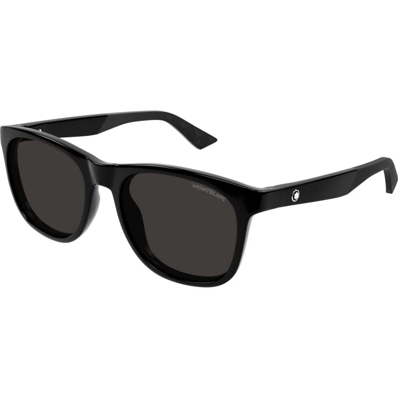 Montblanc MB0400S Lunettes de Soleil Homme Carrées Noires et Grises