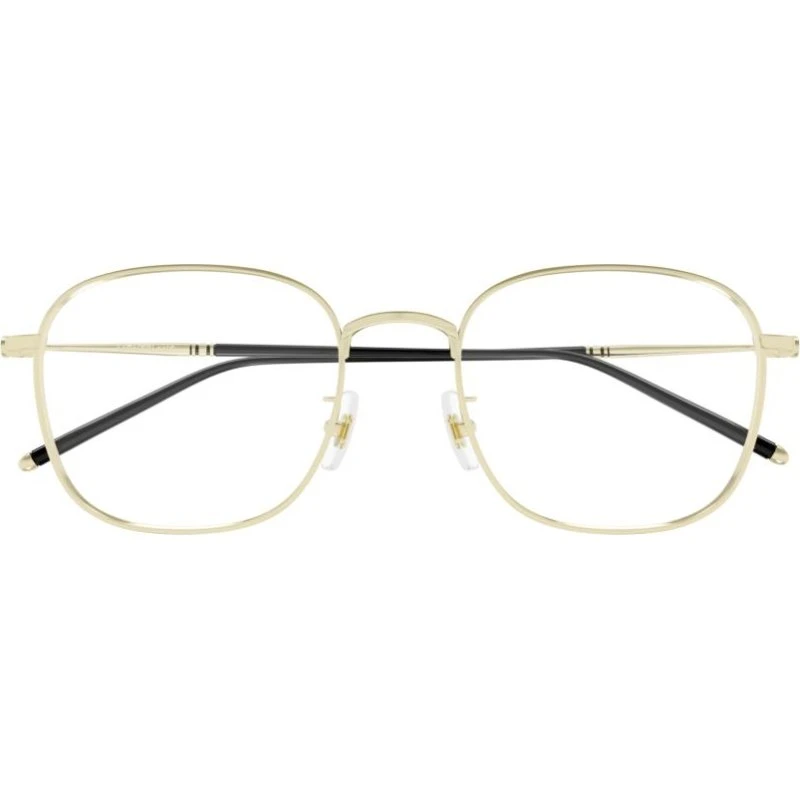 Montblanc MB0415OA Lunettes de Vue Homme Carrées Dorées en Titane