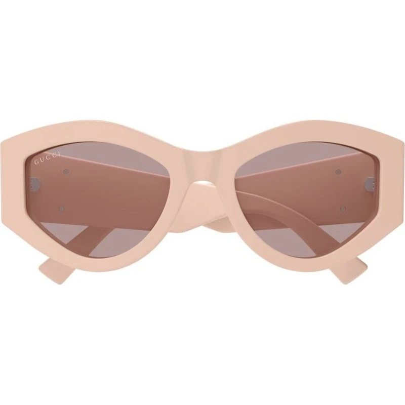 Gucci GG1951S Lunettes de Soleil Géométriques Rose et Marron 53mm
