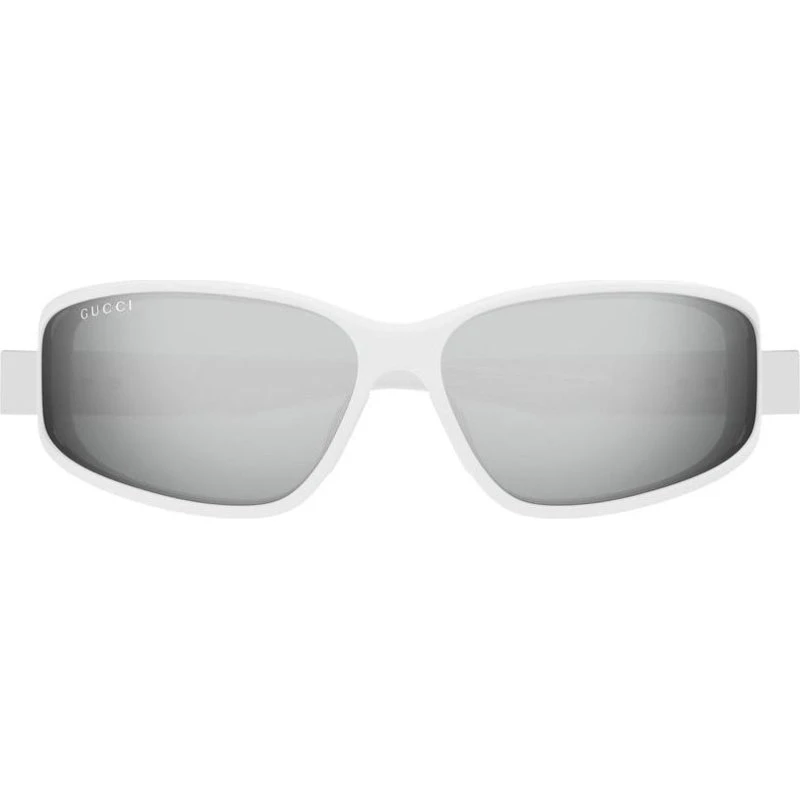 Gucci GG2011S Lunettes de Soleil Homme Géométriques Blanches et Argent