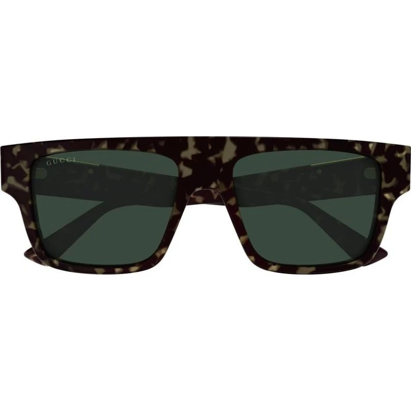 Gucci GG1960S Lunettes de Soleil Homme Carrées Havana Vert 53mm