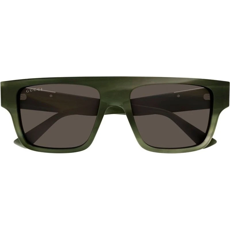 Gucci GG1960S Lunettes de Soleil Homme Carrées Vertes et Marron