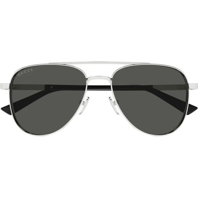 Gucci GG1962S Lunettes de Soleil Pilote Argentées pour Homme