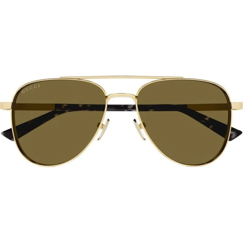Gucci GG1962S Lunettes de Soleil Pilote Homme Doré Marron 56mm