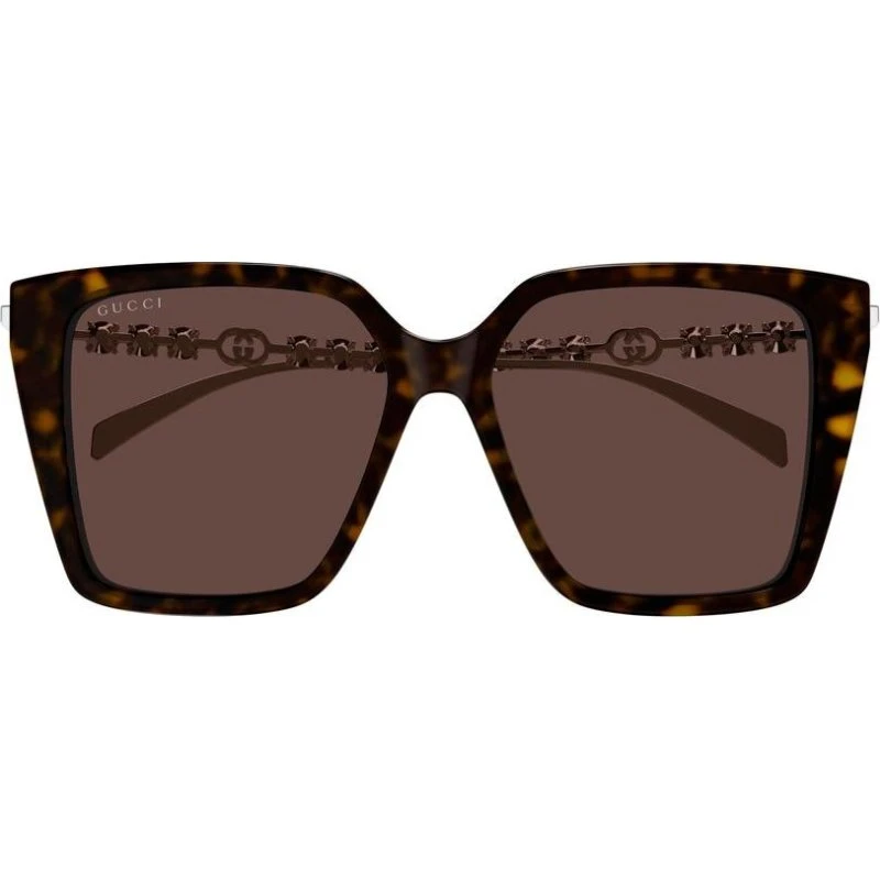 Gucci GG1967S Lunettes de Soleil Papillon Havane Marron 54mm