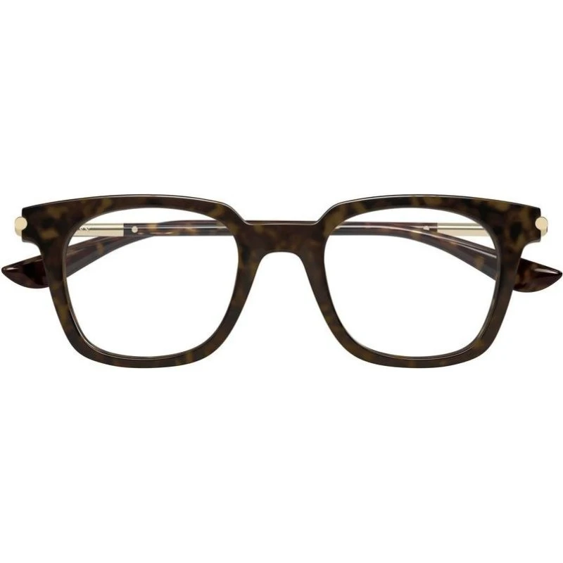 Alexander McQueen AM0521O Lunettes de Vue Carrées Havane