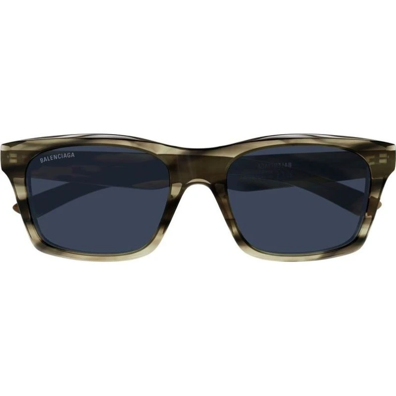 Balenciaga BB0423S Lunettes de Soleil Carrées Havana & Bleu 56mm