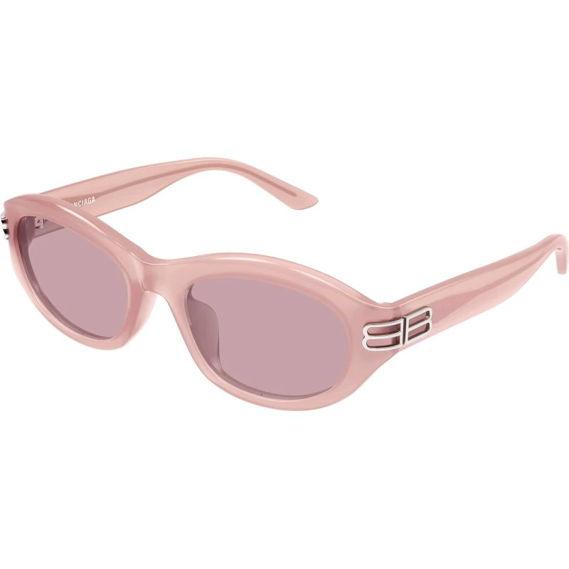 Balenciaga BB0434SK Lunettes de Soleil Ovales Rose et Violet
