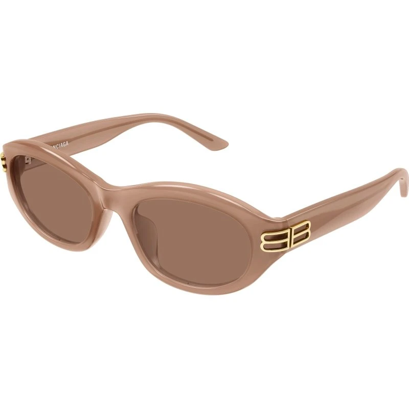 Balenciaga BB0434SK Lunettes de Soleil Ovales Marron pour Femme