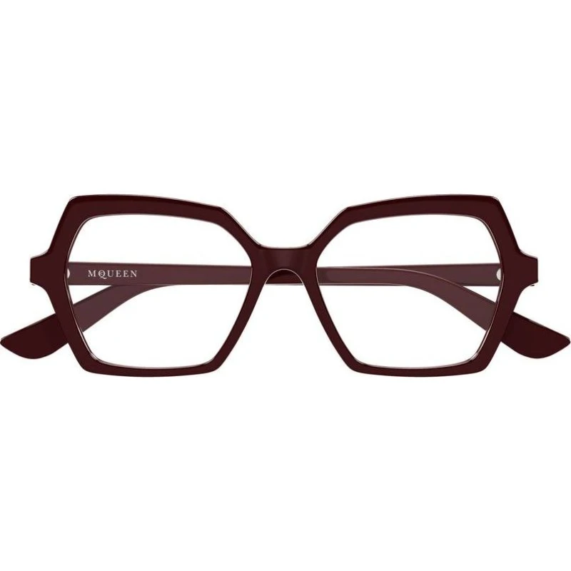 Alexander McQueen AM0537O Lunettes de Vue Géométriques Rouges
